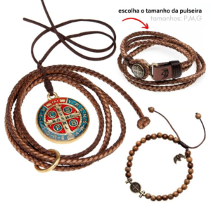 Combo 2 Pulseiras + Adorno devoção em São Bento