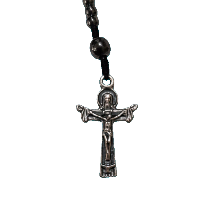 Pulseira tipo terço de hematita de nossa Senhora das Graças